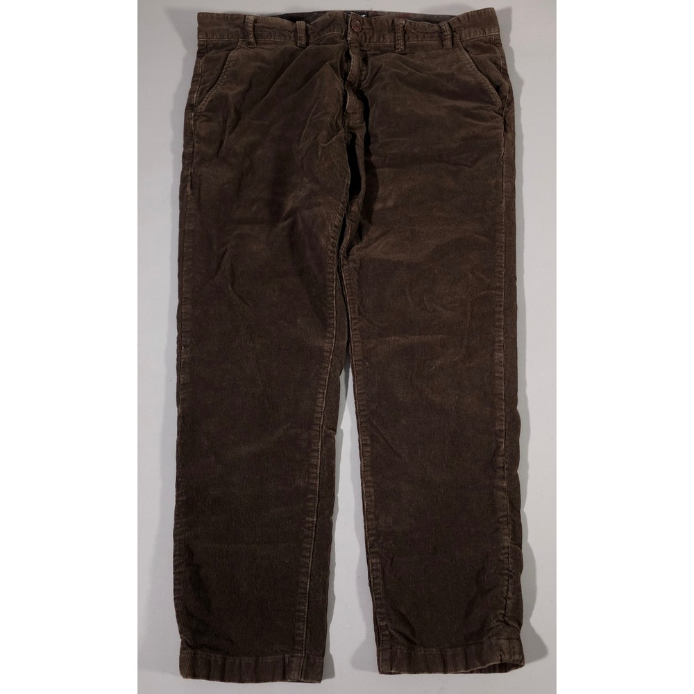 Barbour Corduroy Pants Mens 42x32 Brown Straight Leg Cotton Blend MTR0582OL71